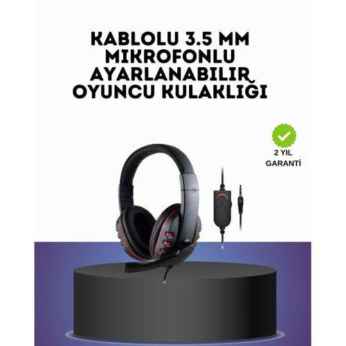 Kırmızı  Headset Mikrofonlu Sağlam Kablolu Konforlu