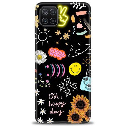 Samsung Galaxy M12 Kılıf HD Baskılı Kılıf - Happy Day + Tam Ekran Koruyucu