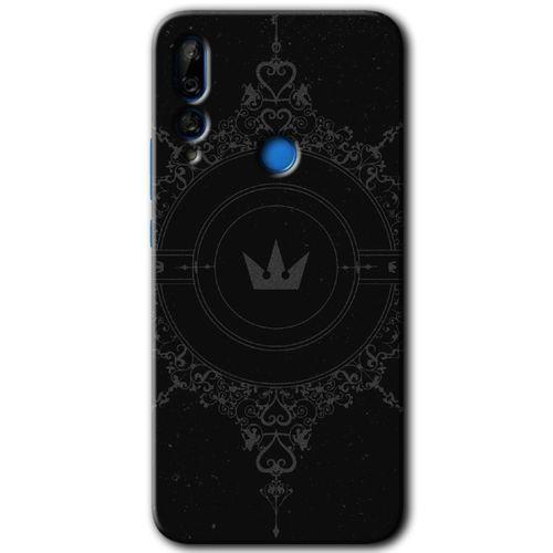 Huawei Y9 Prime 2019 Kılıf Kapak - Siyah Mandala 1 +Hayalet Ekran Yandan Gözükmez