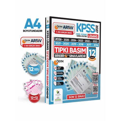 2027 KPSS Lisans ÖSYM Çıkmış Soru Tıpkı Basım 12li Deneme Paketi Video Çözümlü Türkiye Geneli