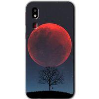 Galaxy A2 Core Kılıf HD Desen Baskılı Arka Kapak - Kanlı Ay + Kırılmaz Cam