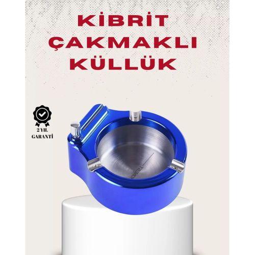 Metal Küllük Ve Çakmak Seti Yuvarlak Modern Tasarım