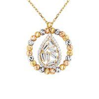 14 Ayar Altın Dorika Çerçeveli Damla Kolye HSM10024