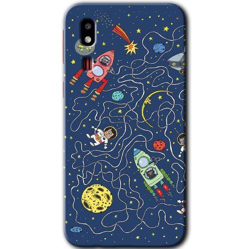 Galaxy A2 Core Kılıf HD Desen Baskılı Arka Kapak - Kedi Galaksi