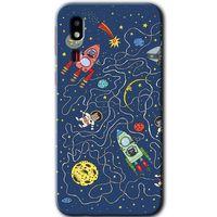 Galaxy A2 Core Kılıf HD Desen Baskılı Arka Kapak - Kedi Galaksi