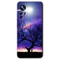 MRCİLETİSİM Xiaomi Mi 12 Pro Kılıf HD Desen Baskılı Arka Kapak + Temperli Cam - Uzay Silüet