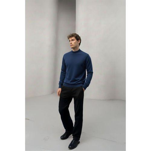 Fincher Yarım Balıkçı Fit Kalıp Boğazlı Erkek Kazak - İndigo