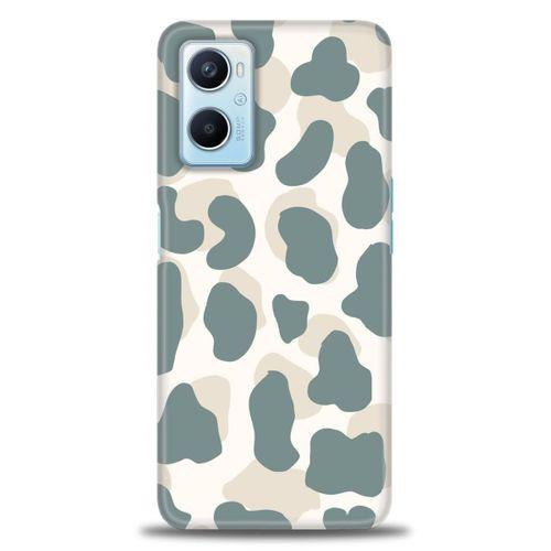 Oppo A96 4G Kılıf HD Baskılı Kılıf - Mavi Bej + Tam Ekran Koruyucu