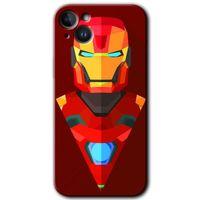 Potkal Hediye Fabrikası Potkal Hediye Fabrikası iPhone 14 Plus Kılıf HD Desen Baskılı Arka Kapak - Temperli Cam - İron Man Çizim