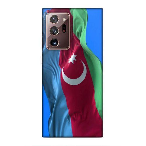 Samsung Galaxy Note 20 Ultra Uyumlu Kılıf Azarbaijan (6) Silikon Kılıf Dalgalanan Bayrak