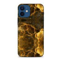 Mermer Desenli (9) Tema Kılıf Koyu Kahverengi Apple iPhone 12 Mini Kılıf