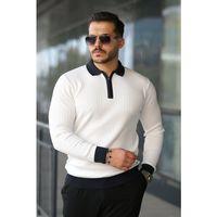 Erkek Kol Ve Yaka Detaylı Uzun Kollu Triko