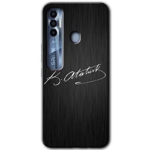 Tecno Spark 7 Pro Kılıf HD Desen Baskılı Arka Kapak - İmza Atatürk
