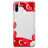 Huawei P30 Lite Kılıf Balonlar Türkiye Bayrağı Arka Kapak Koruma Desenli Full Koruyucu