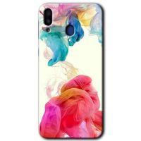 MRCİLETİSİM Samsung Galaxy M20 Kılıf HD Desen Baskılı Arka Kapak + Temperli Cam - Gökkuşağı Color