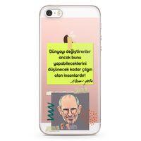 Apple iPhone SE Kılıf Caps Steve Jobs Arka Kapak Koruma Desenli Full Koruyucu