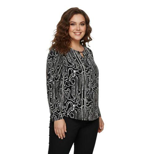 Kadın V Yaka Modelli Baskılı Bluz BGL-ST05105