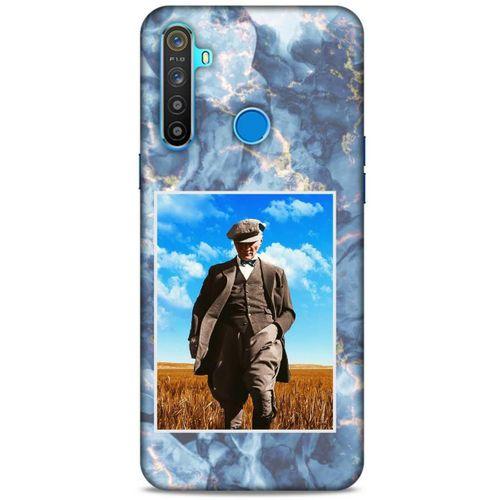 Oppo Realme 5i Kılıf Atatürk (19) Kılıfları Mavi Mermer