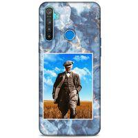 Oppo Realme 5i Kılıf Atatürk (19) Kılıfları Mavi Mermer