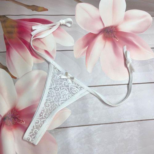 3’lü Dantelli Yandan Bağlamalı Seksi Tanga