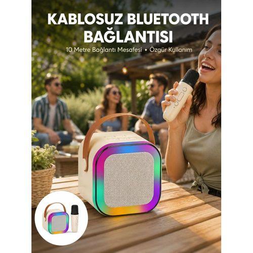 Karaoke Mikrofon Hoparlör Seti 6 Saat Kullanım Süresi Yeni Nesil