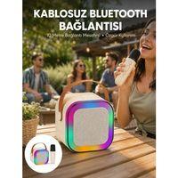 Karaoke Mikrofon Hoparlör Seti 6 Saat Kullanım Süresi Yeni Nesil