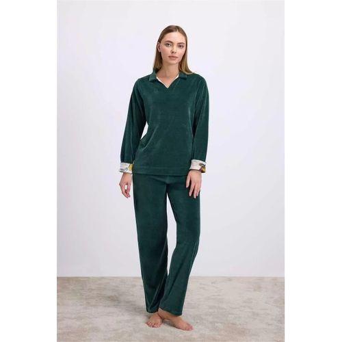 Uzun Kollu Kadife Sweatshirt Ve Pantolon Pijama Takımı