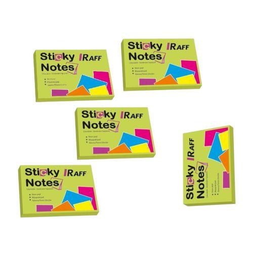 RAFF YAPIŞKANLI NOT KAĞIDI ( 75 mm x 50 mm) NEON YEŞİL ( 5 Adet )