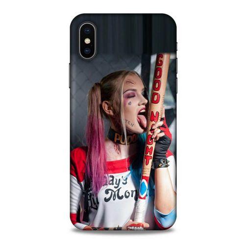 Apple Iphone X Uyumlu Kılıf Harley Quinn (23) Ultra Koruma Kılıfı Kırmızı-menekşe