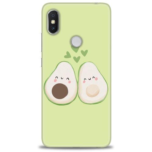 Xiaomi Redmi Note 6 Pro Kılıf HD Baskılı Kılıf - Avacado + Tam Ekran Koruyucu