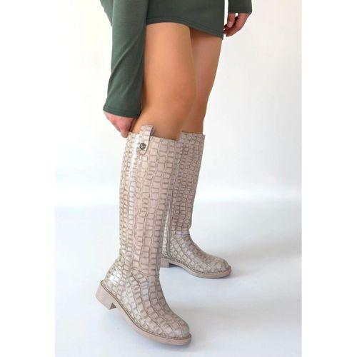 Metta Bej Cilt Desenli Çizme