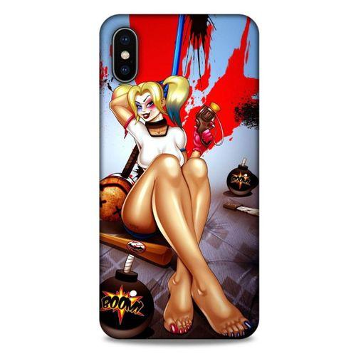 Apple iPhone XS Max Uyumlu Kılıf Harley Quinn (37) Silicone Cover Lavanta gül