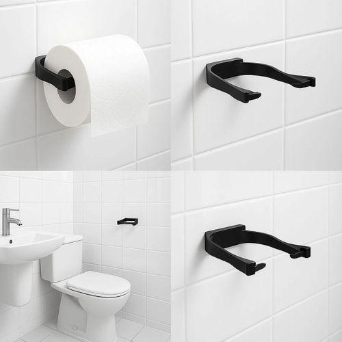 Duvara Monte Siyah Peçetelik Minimal Banyo Aksesuarı