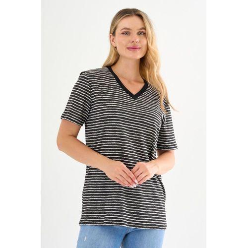 ALEXANDERGARDI V Yaka Çizgili T-shirt