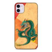 Apple Iphone 11 Kılıf Dragons (24) Darbe Emici Kılıf Tatoo Yeşil Ejderha