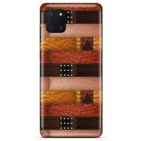 Huawei Y5P Kılıf Patchwork (33) Hybrid Kılıf Kahve Toz Pembe