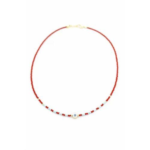 Boncuk Göz Kolye - Bordo