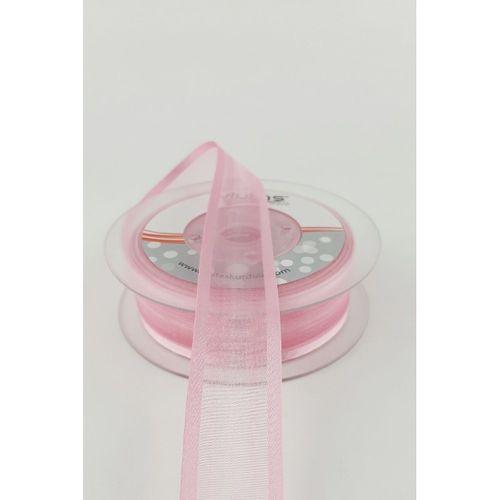 Bebe Pembe Geniş Organzeli Saten Kurdele 20 mt