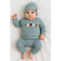Happy Nakışlı 2'li Pamuklu Erkek Bebek Takım