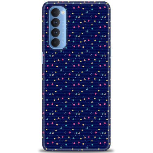 Oppo Reno 4 Pro Kılıf HD Baskılı Kılıf - Gökyüzü Çizimi + Tam Ekran Koruyucu
