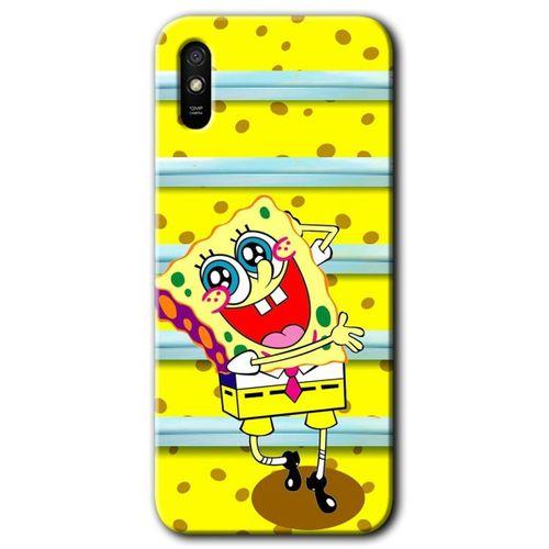 Xiaomi Redmi 9A HD Baskılı Kılıf + 9D Tam Ekran Koruyucu - Aşık Sünger Bob