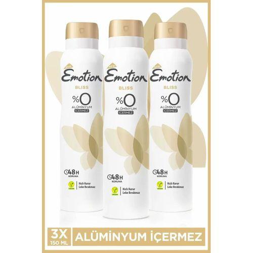 3 Adet Emotion Bliss Kadın Vegan Deodorant 150 Ml Hızlı Kurur , Leke Bırakmaz