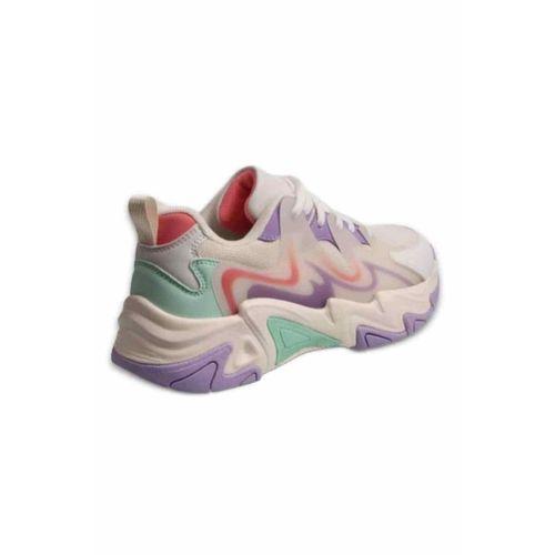 Mp 241-1673 Bej Mor Kadın Bağcıklı Yürüyüş Ayakkabısı