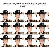 Kovboy Şerif Şapkası Siyah 12 Adet – Eğlenceli ve Temalı Etkinlikler İçin Harika Seçim