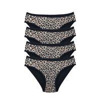 4 Adet Leopar Desenli Likralı Yumuşak Dokulu Kadın Slip Külot
