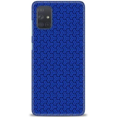 Samsung Galaxy A51 Kılıf HD Baskılı Kılıf - Mavi Örüntü + Tam Ekran Koruyucu