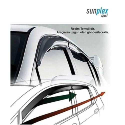 Sunplex TOYOTA Uyumlu COROLLA 2013-2018 Arası Chrome Style 4 Lü Set Kromlu Cam Rüzgarlığı Ön Ve Arka Parça