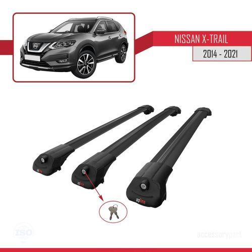 Nissan X-Trail 2014-2021 Arası ile uyumlu ACE-1 Ara Atkı Tavan Barı SİYAH 3 ADET BAR