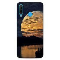 Lopard Huawei P30 Lite Uyumlu Kılıf Gece'S (49) Ultra Silikon Kılıf Ay Yansıması