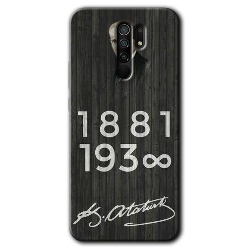 Potkal Hediye Fabrikası Xiaomi Redmi 9 Kılıf HD Desen Baskılı Arka Kapak - Siyah Mermer Desenli Y Harfi